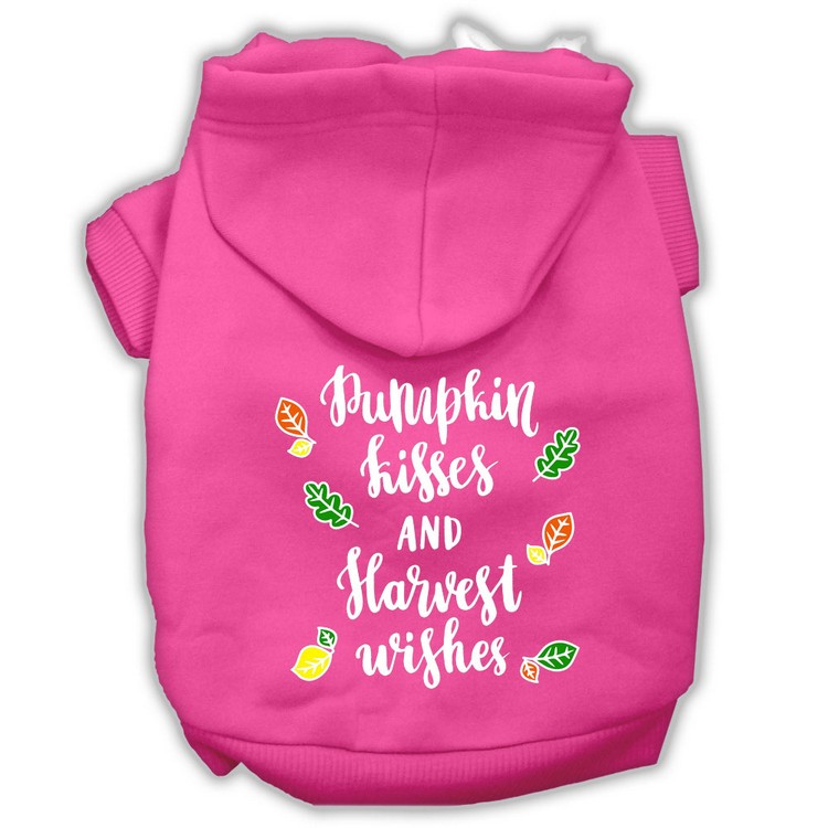 Pumpkin Kisses Screenprint Dog Hoodie Bright Pink M